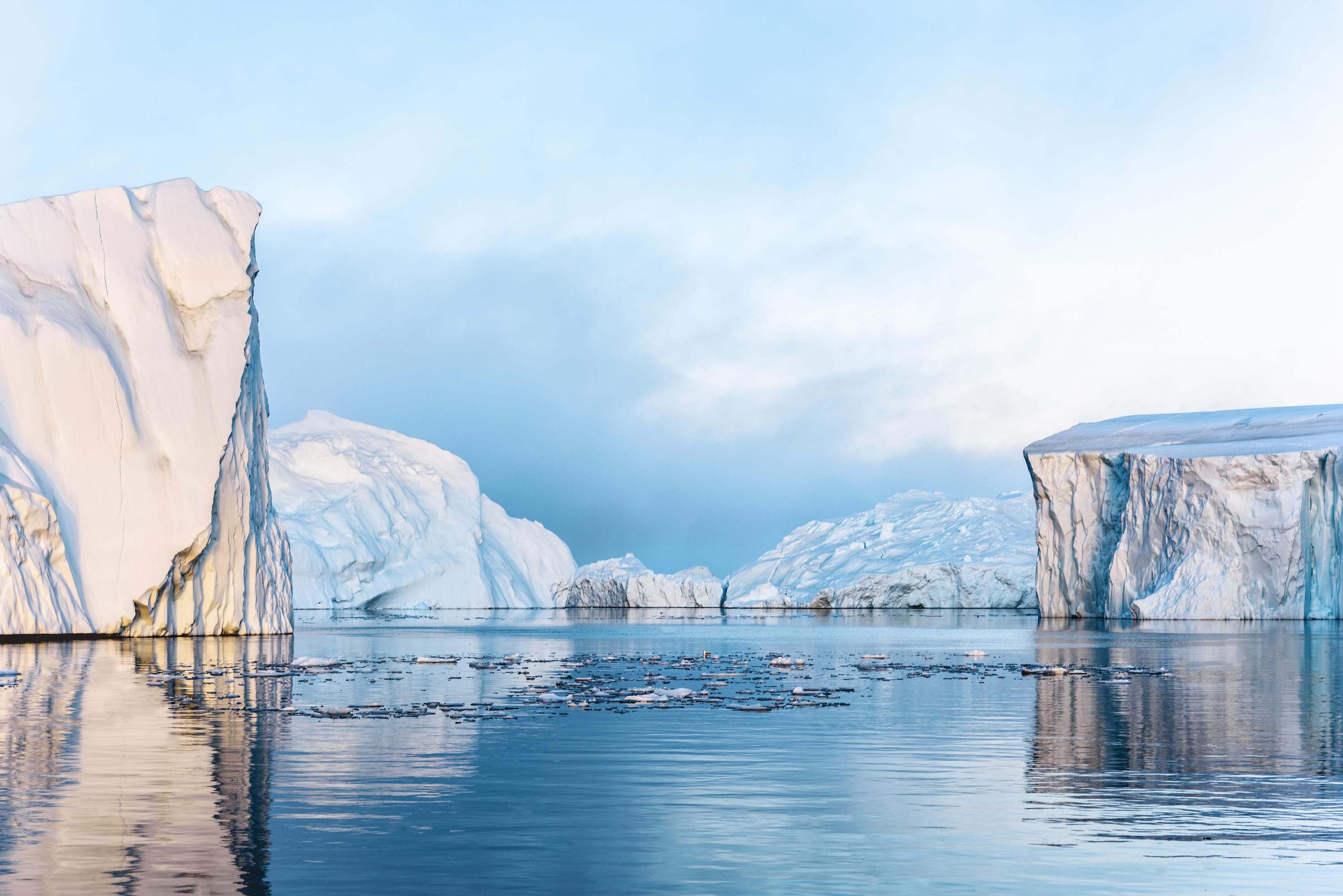 Image of icebergs floating
